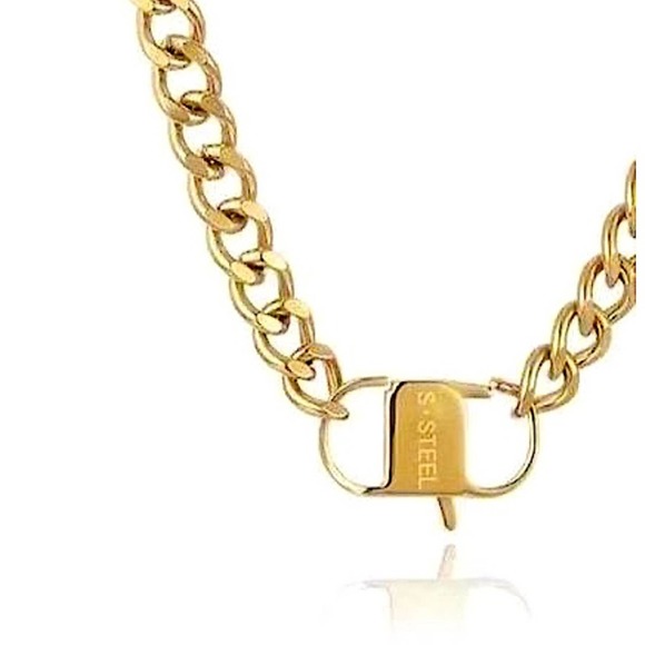 Chain Link Gold Plated Cuban Choker - Picture 7 of 10